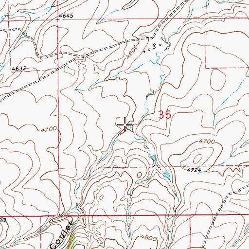 Topographic Map of Jackson Coulee, MT