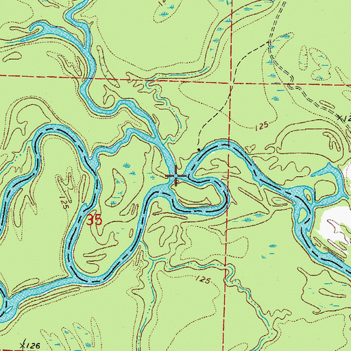 Topographic Map of Terre Noire Creek, AR