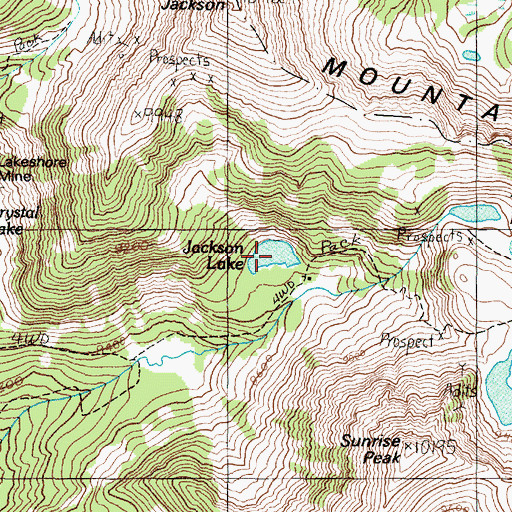 Topographic Map of Jackson Lake, MT