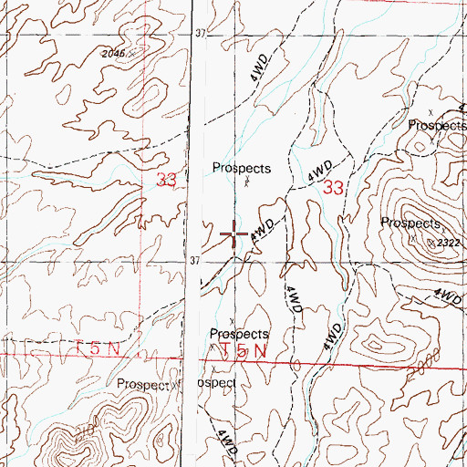 Topographic Map of McMullen Valley, AZ
