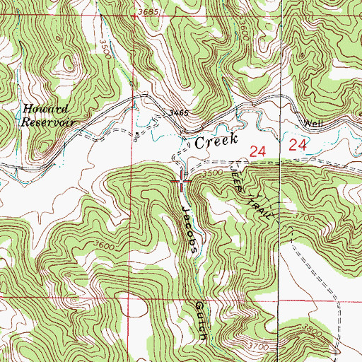 Topographic Map of Jacobs Gulch, MT