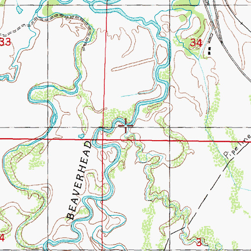 Topographic Map of Jacobs Slough, MT