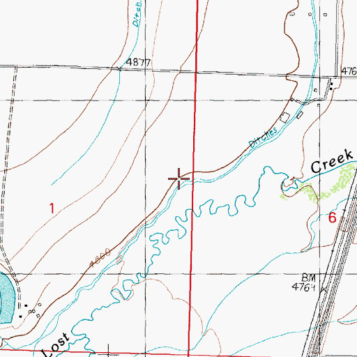 Topographic Map of Jacobson Ditch, MT