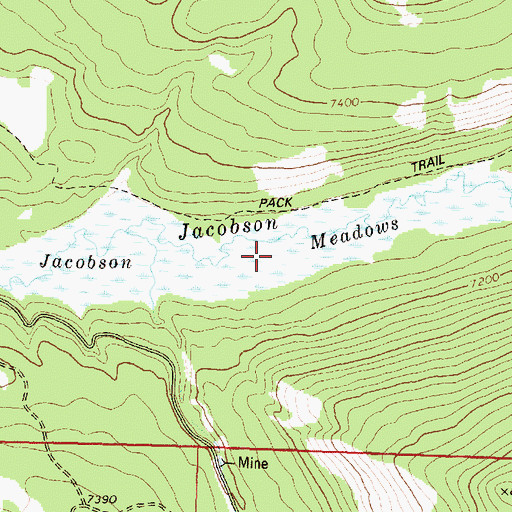 Topographic Map of Jacobson Meadows, MT