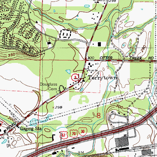Topographic Map of Terrytown, AR