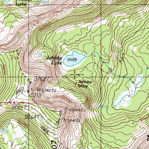 Topographic Map of Jahnke Mine, MT