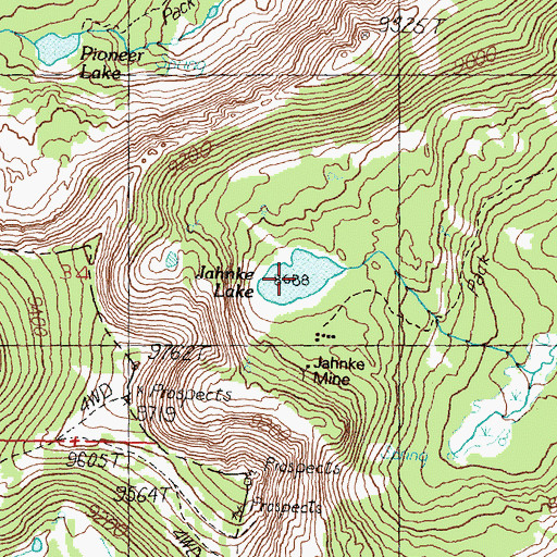 Topographic Map of Janhke Lake, MT