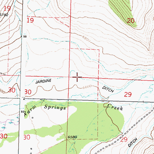 Topographic Map of Jardine Ditch, MT