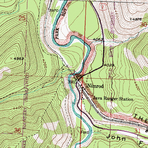 Topographic Map of Java Creek, MT