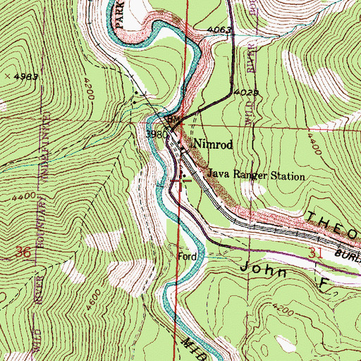 Topographic Map of Java Ranger Station, MT