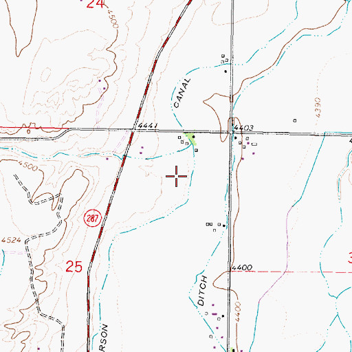 Topographic Map of Jefferson Canal, MT