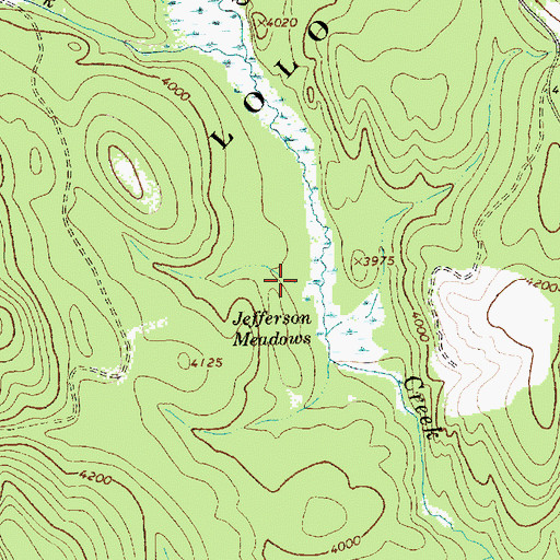 Topographic Map of Jefferson Meadows, MT