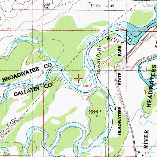 Topographic Map of Jefferson River, MT