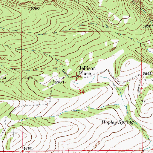 Topographic Map of Jellison Place, MT