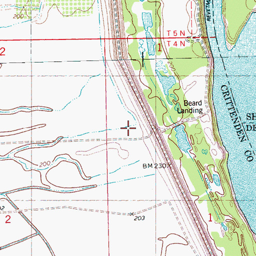 Topographic Map of Thompson Plantation, AR