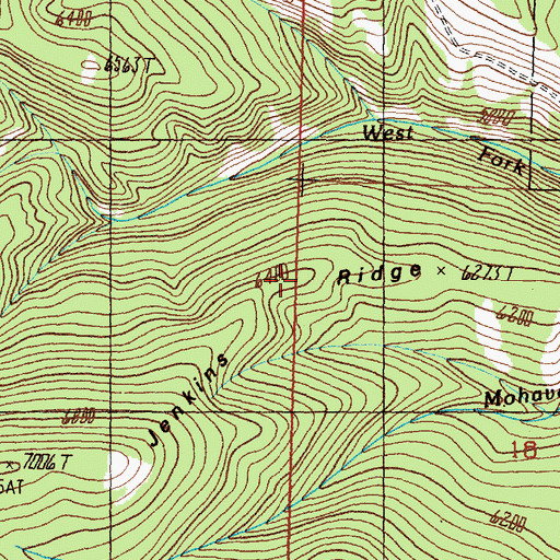 Topographic Map of Jenkins Ridge, MT