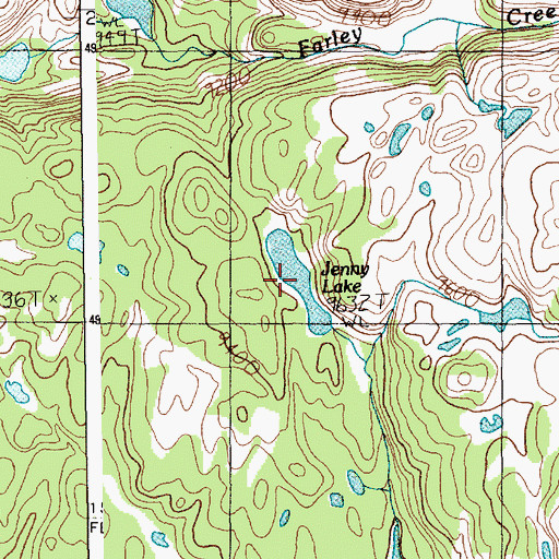 Topographic Map of Jenny Lake, MT