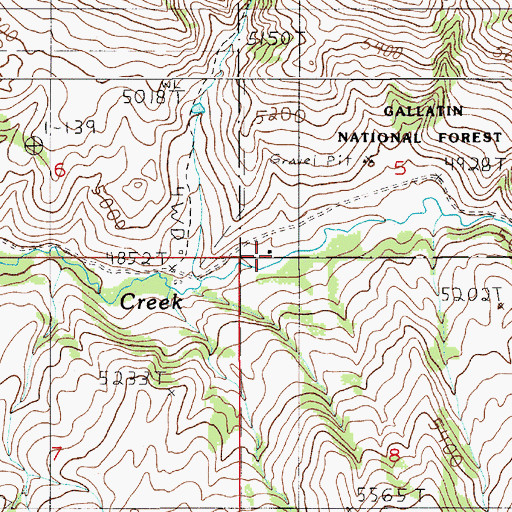 Topographic Map of Jensen Ranch, MT
