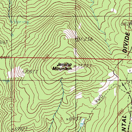 Topographic Map of Jericho Mountain, MT