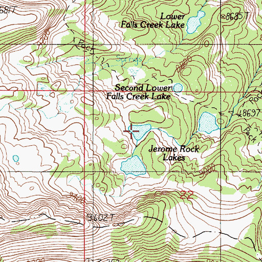 Topographic Map of Jerome Rock Lakes, MT