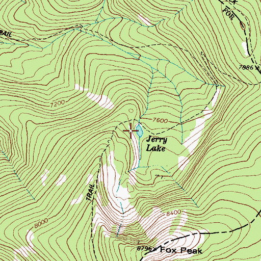 Topographic Map of Jerry Lake, MT
