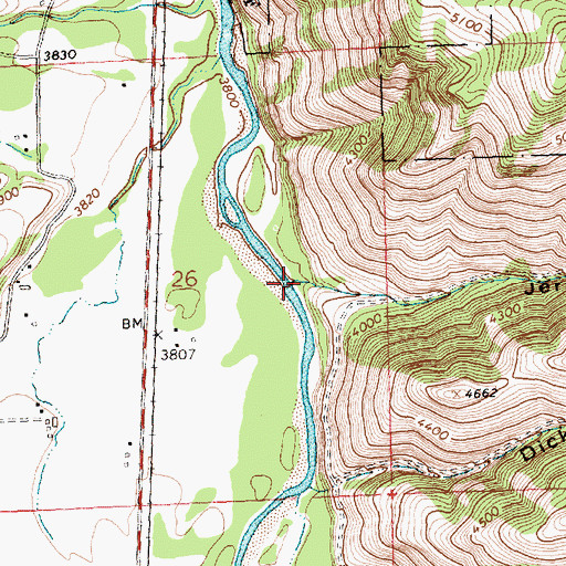 Topographic Map of Jerrys Gulch, MT