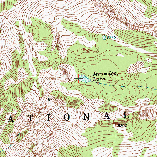 Topographic Map of Jerusalem Lake, MT