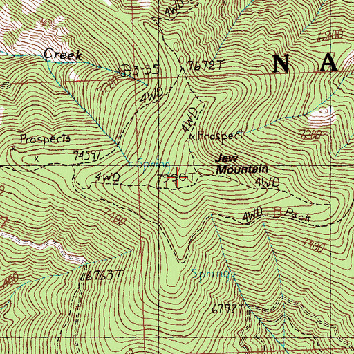 Topographic Map of Jew Mountain, MT