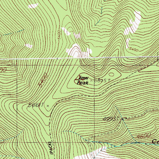 Topographic Map of Jew Peak, MT