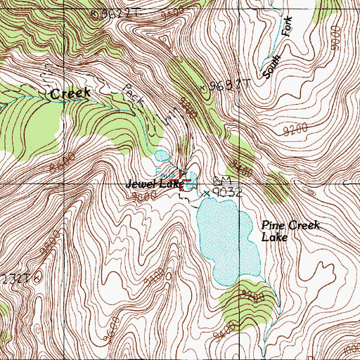 Topographic Map of Jewel Lake, MT