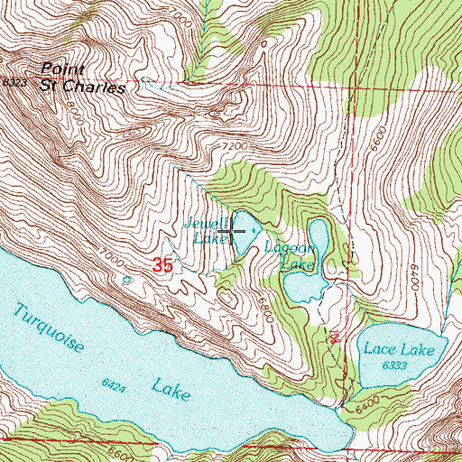 Topographic Map of Jewell Lake, MT