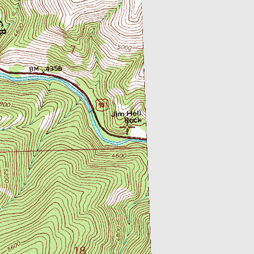 Topographic Map of Jim Hell Rock, MT