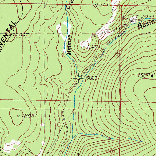 Topographic Map of Jimmys Creek, MT