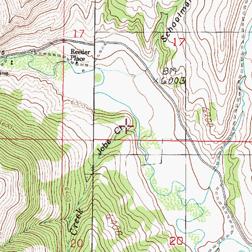 Topographic Map of Jobe Creek, MT