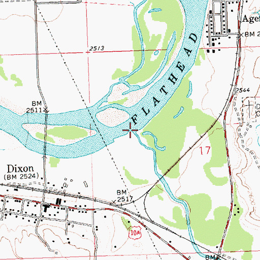 Topographic Map of Jocko River, MT