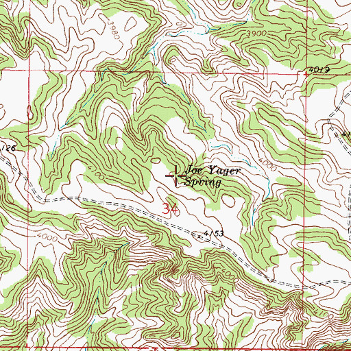 Topographic Map of Joe Yager Spring, MT
