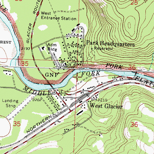 Topographic Map of John F Stevens Canyon, MT