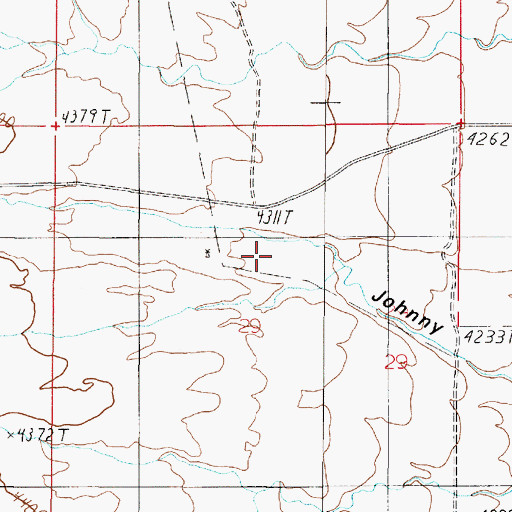Topographic Map of Johnny Gulch, MT