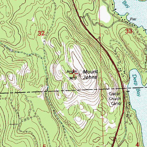 Topographic Map of Mount Johns, MT