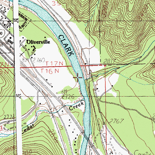 Topographic Map of Johnson Creek, MT
