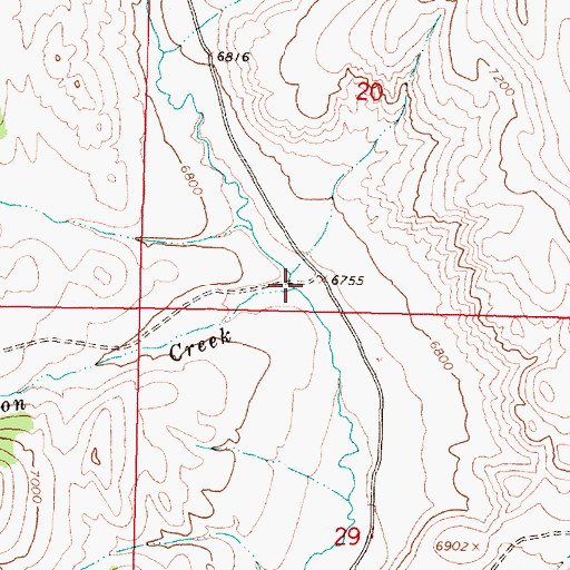 Topographic Map of Johnson Creek, MT