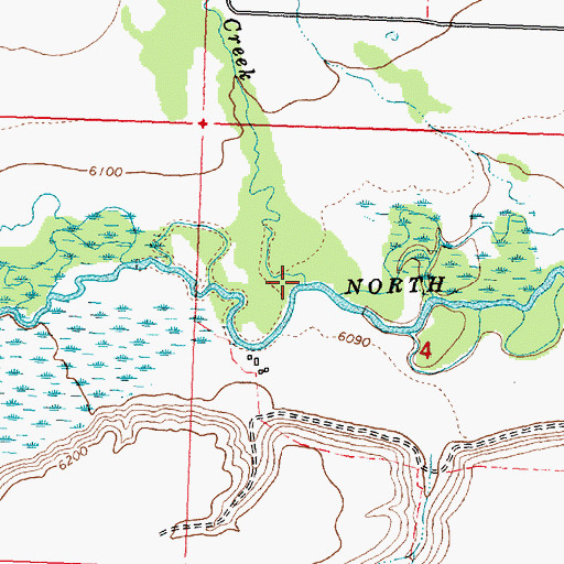 Topographic Map of Johnson Creek, MT