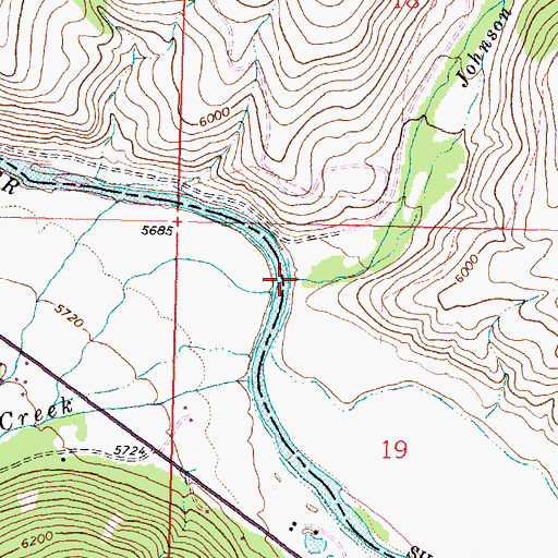 Topographic Map of Johnson Creek, MT