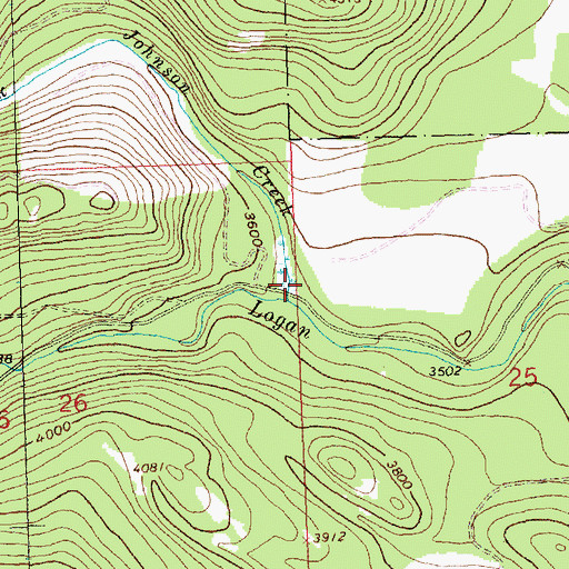 Topographic Map of Johnson Creek, MT