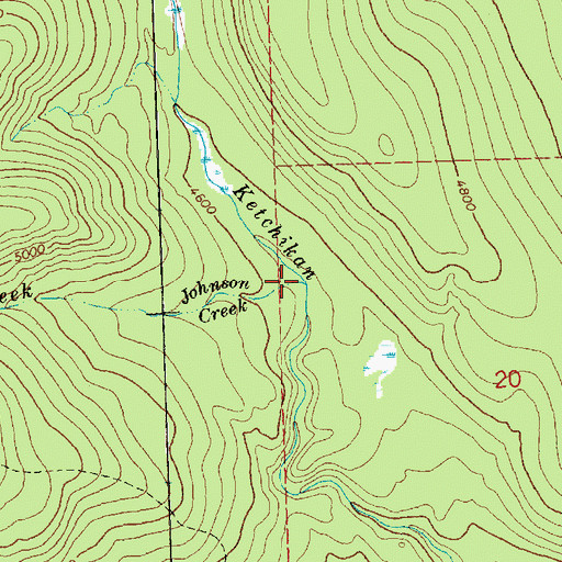 Topographic Map of Johnson Creek, MT