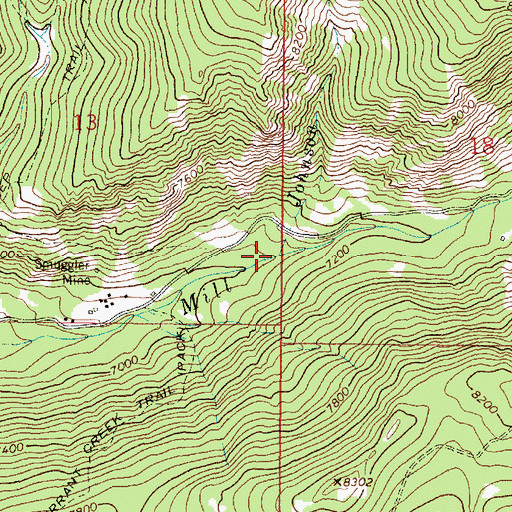 Topographic Map of Johnson Creek, MT