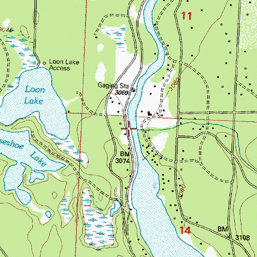 Topographic Map of Johnson Creek, MT