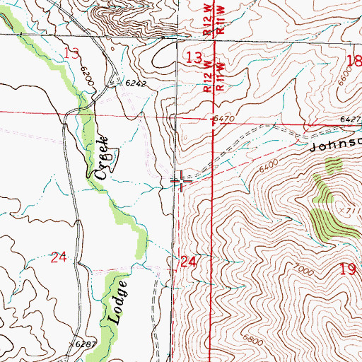 Topographic Map of Johnson Gulch, MT