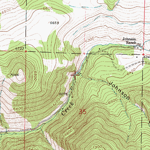 Topographic Map of Johnson Gulch, MT