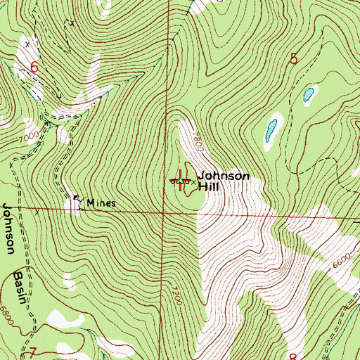 Topographic Map of Johnson Hill, MT